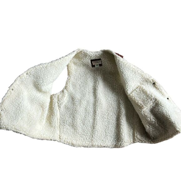 Western Vest Jacket Vintage 1970s Mens Brown Suede Faux Shearling Size XXL - Picture 3 of 14